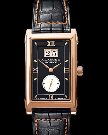 Replica A Lange Sohne Cabaret Watch Pink Gold - Black Silver Dial 107.031