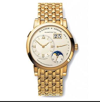 Replica A. Lange & Söhne 109.332 Lange 1 Moonphase Rose Gold Silver Bracelet Watch