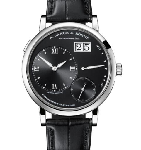 A Lange & Sohne GRAND LANGE 1 White gold with dial in black Replica Watch 117.028