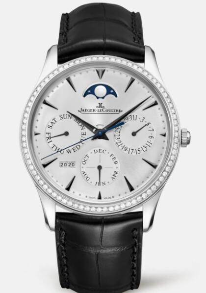 Replica Jaeger Lecoultre Master Ultra Thin Perpetual 1303501 White Gold Men Watch Automatic self-winding