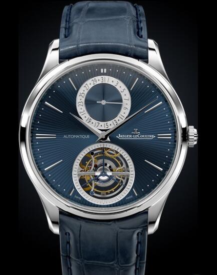 Replica Jaeger Lecoultre Master Ultra Thin Tourbillon Enamel 13234E1 White Gold - Blue Dial Watch