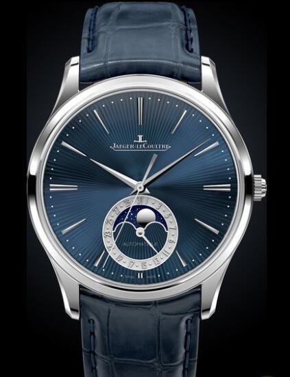 Replica Jaeger Lecoultre Master Ultra Thin Moon Enamel 13635E1 White Gold - Blue Dial Watch