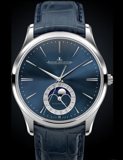 Replica Jaeger Lecoultre Master Ultra Thin Moon Enamel 13635E1 White Gold - Blue Dial Watch