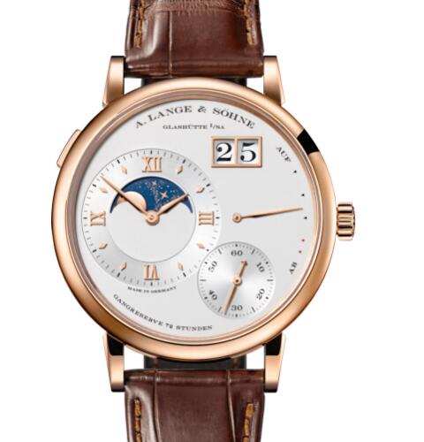 A Lange Sohne GRAND LANGE 1 MOON PHASE Pink gold with dial in argenté Replica Watch 139.032