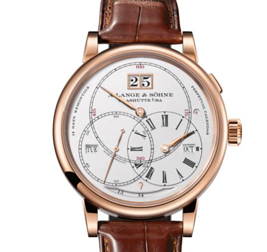 A Lange Sohne Richard Lange PERPETUAL CALENDAR "Terraluna" Replica Watch Pink gold with dial in argenté 180.032