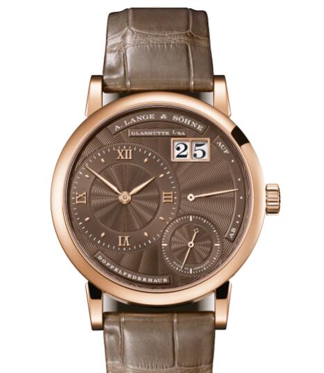 A Lange & Sohne LITTLE LANGE 1 Pink gold with guilloched dial in brown Replica Watch 181.037