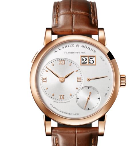 A Lange Sohne LANGE 1 Pink gold with dial in argenté Replica Watch 191.032