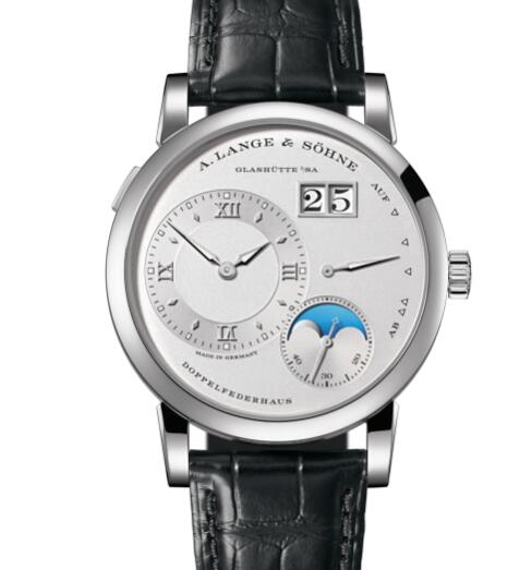 A Lange Sohne LANGE 1 MOON PHASE Platinum with dial in rhodié Replica Watch 192.025
