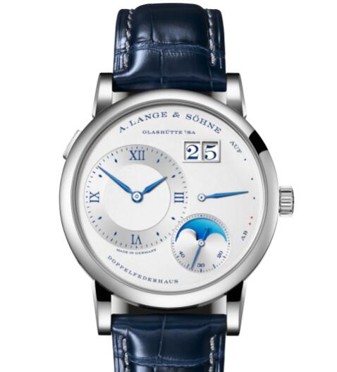 A Lange Sohne LANGE 1 MOON PHASE White gold with dial in argenté Replica Watch 192.066