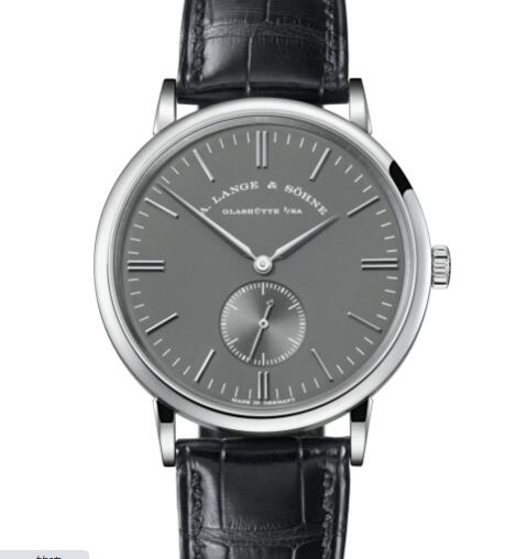 A Lange Sohne Saxonia Replica Watch White gold with dial in grey 216.027
