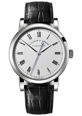 Replica A. Lange & Söhne Richard Lange Watch - 40.5mm Platinum Case - Rhodium Dial - Black Alligator Strap 232.025