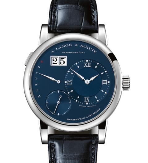 A Lange & Sohne LANGE 1 DAYMATIC White gold with dial in deep-blue Replica Watch 320.028