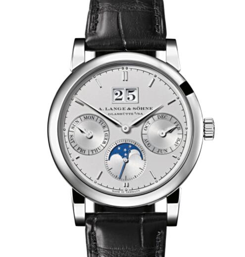 A Lange Sohne Saxonia annual calendar Replica Watch Platinum with dial in rhodié 330.025