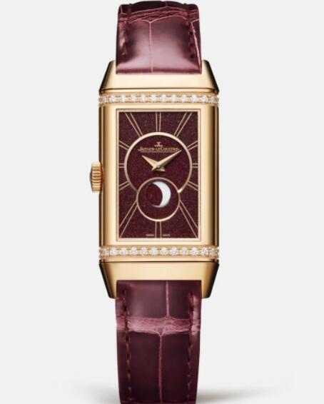 Jaeger Lecoultre Reverso One Duetto Moon Manual-winding Pink Gold Ladies Replica Watch 3352420