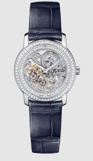 Vacheron Constantin Traditionnelle manual-winding ultra-thin skeleton 18K white gold Replica Watch 33558/000G-9394
