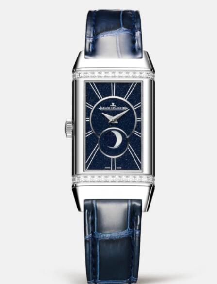 Jaeger Lecoultre Reverso One Duetto Moon Manual-winding Stainless Steel Ladies Replica Watch 3358420