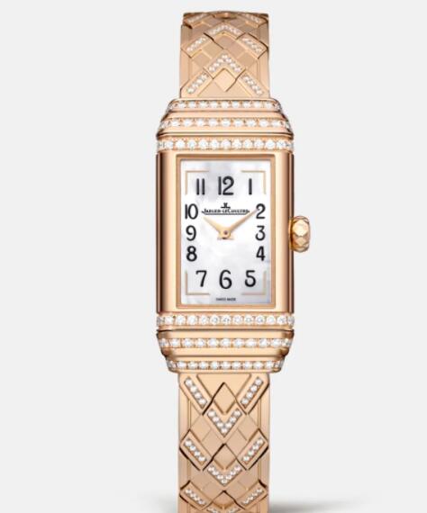 Jaeger Lecoultre Reverso One Duetto Jewellery Manual-winding Pink Gold Ladies Replica Watch 3362201