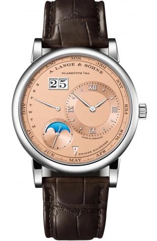 Replica A. Lange & Söhne Lange 1 Perpetual Calendar White Gold Pink Watch 345.056