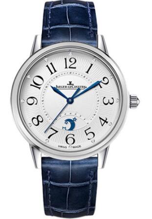 Jaeger-LeCoultre Rendez-Vous Night & Day Large Watch - 38.2 mm Stainless Steel Case - Silver Dial - Blue Leather Strap Replica Watch 3618490