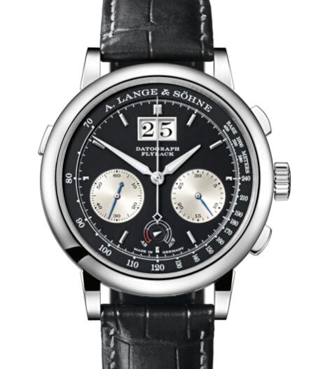 A Lange and Sohne datograph up/down Replica Watch Platinum with dial in black/argenté 405.035
