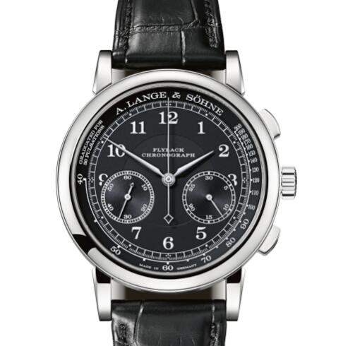 A Lange Sohne 1815 CHRONOGRAPH Replica Watch White gold with dial in black 414.028