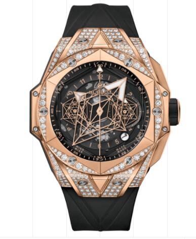 Hublot Big Bang Sang Bleu II King Gold Pavé 45 mm Replica Watch 418.OX.1108.RX.1604.MXM20