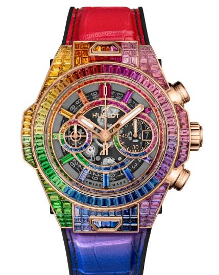 Hublot Big Bang Unico High Jewellery King Gold Rainbow Replica watch 421.OX.9099.LR.9999