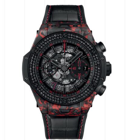 Hublot Big Bang Unico Red Carbon Black Diamonds Las Vegas Boutique 44 mm Replica Watch 421.QV.1113.LR.1100.LVB23