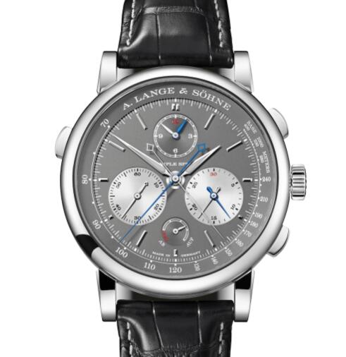 A Lange & Sohne triple split Replica Watch White gold with dial in grey/argenté 424.038