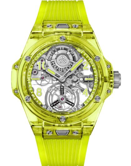 2023 Hublot Big Bang Tourbillon Saxem Yellow Neon Replica Watch 429.JY.0120.RT