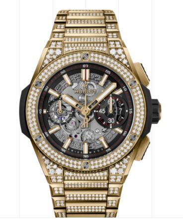 2023 New Hublot Big Bang Integral Yellow Gold Pavé 42 mm Replica Watch 451.VX.1130.VX.3704