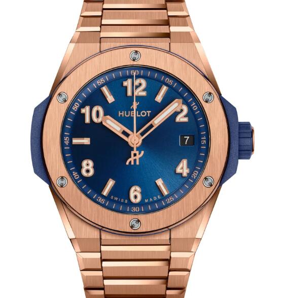 HUBLOT Big Bang Integrated Time Only King Gold Blue Replica Watch 457.OX.7180.OX