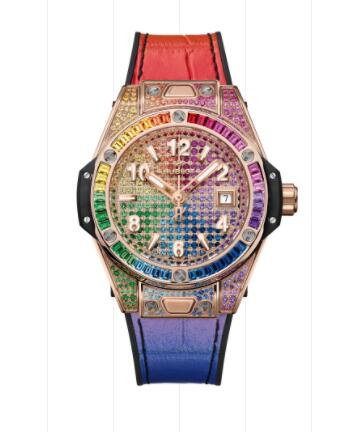 Hublot Big Bang One Click King Gold Rainbow 33 mm Replica Watch 485.OX.9900.LR.0999