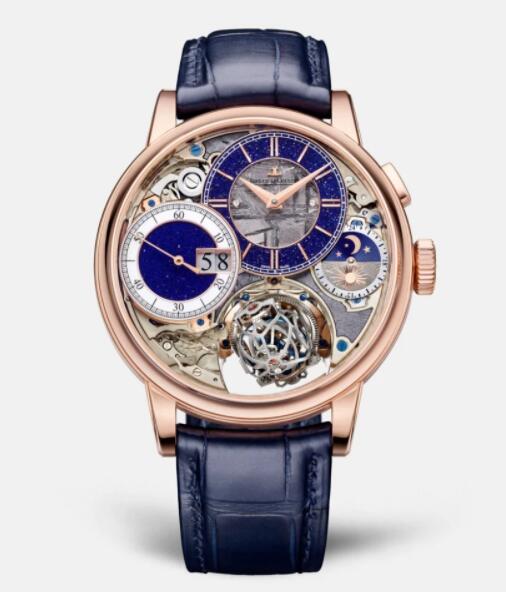 Jaeger Lecoultre Master Grande Tradition Gyrotourbillon 3 Pink Gold Manual-winding Men Replica Watch 5032441