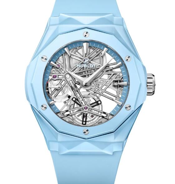 HUBLOT Classic Fusion Tourbillon Orlinski Ceramic Sky Blue Replica Watch 505.ES.5129.RX.ORL24