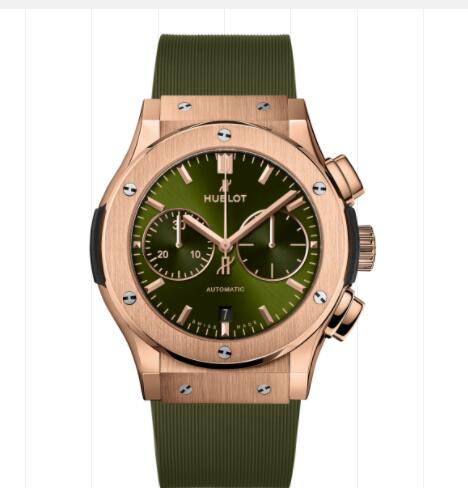 Hublot Classic Fusion Chronograph King Gold Green 45 mm Replica Watch 521.OX.8980.RX