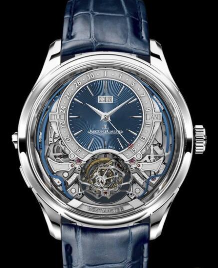 Replica Jaeger Lecoultre Master Grande Tradition Gyrotourbillon Westminster Perpétuel 52534E1 White Gold - Blue Dial Watch