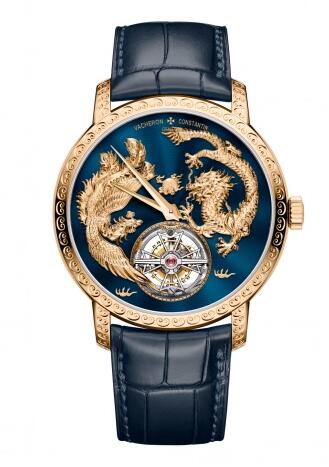 Vacheron Constantin Traditionnelle Tourbillon Phoenix and the Dragon Pink Gold replica watch 6040T/000R-B960
