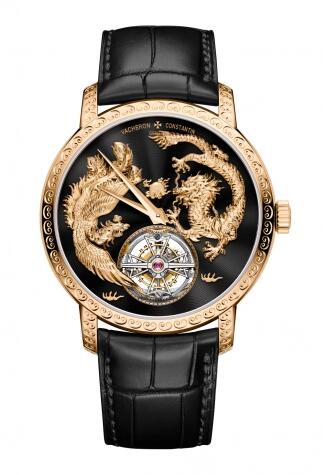 Vacheron Constantin Traditionnelle Tourbillon Phoenix and the Dragon Pink Gold replica watch 6040T/000R-B961