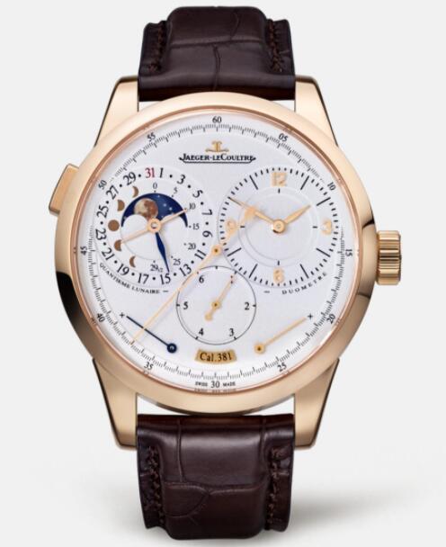 Jaeger Lecoultre Duomètre Quantième Lunaire Pink Gold Manual-winding Men Replica Watch 6042421