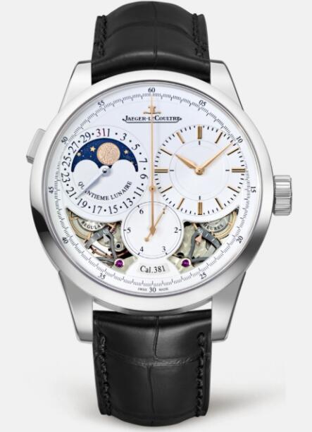 Jaeger Lecoultre Duomètre Quantième Lunaire White Gold Manual-winding Men Replica Watch 6043420