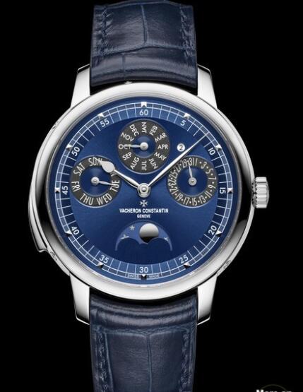 Replica Watch Vacheron Constantin Les Cabinotiers Minute Repeater Perpetual Calendar 6610C/000G-B511 White Gold - Blue Dial - Strap Alligator Leather