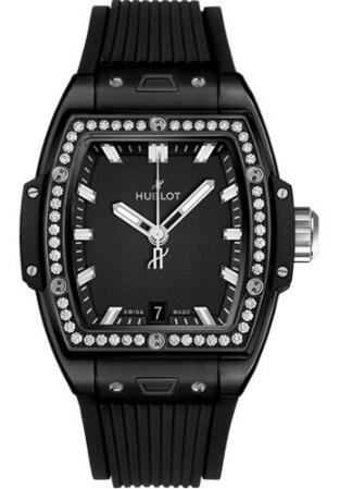 Replica Hublot Spirit of Big Bang Black Magic Diamonds Watch 662.CX.1170.RX.1204 39 mm Black Dial Black Rubber Strap