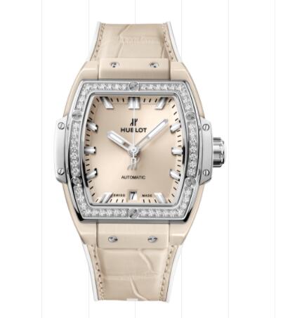 Hublot Spirit Of Big Bang Beige Ceramic Titanium Diamonds 39 mm Replica Watch 665.CZ.891B.LR.1204