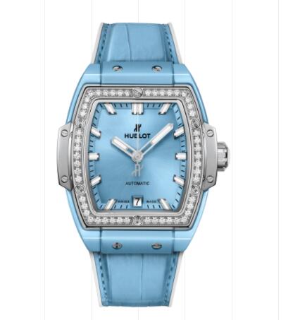 Hublot Spirit of Big Bang Light Blue Ceramic Titanium Diamonds 39 mm Replica Watch 665.EN.891L.LR.1204