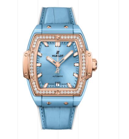 Hublot Spirit of Big Bang Light Blue Ceramic King Gold Diamonds 39 mm Replica Watch 665.EO.891L.LR.1204