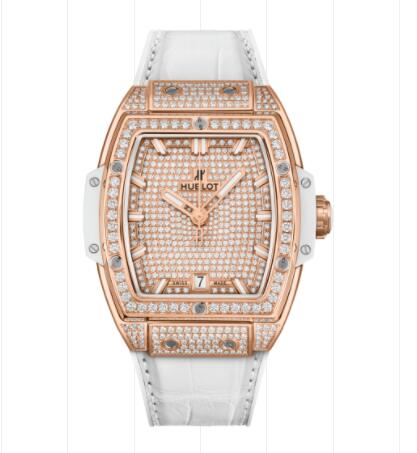 Hublot Spirit of Big Bang King Gold White Full Pavé 39 mm Replica Watch 665.OE.9010.LR.1604