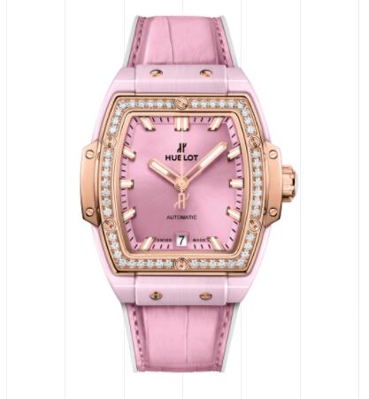 Hublot Spirit of Big Bang Pink Ceramic King Gold Diamonds 39 mm Replica Watch 665.RO.891P.LR.1204