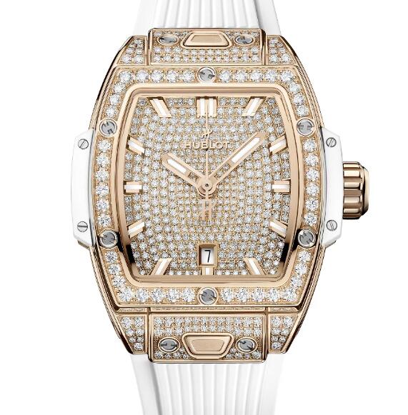 HUBLOT Spirit of Big Bang King Gold White Full Pavé Replica Watch 682.OE.9000.RX.1604