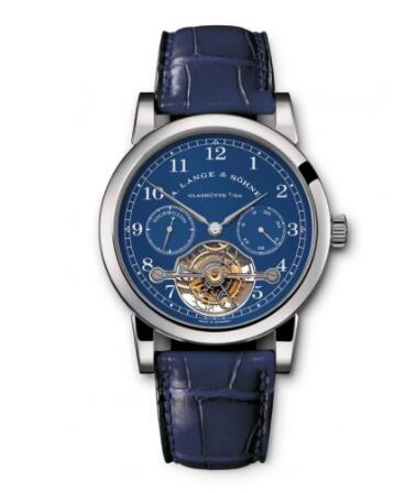 Replica A Lange Sohne Tourbillon Pour le Mérite White Gold Blue Watch 701.007